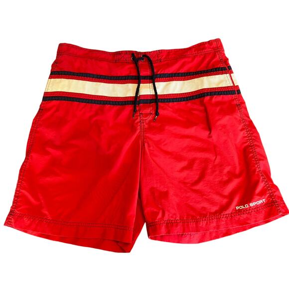 Vintage Polo Sport Ralph Lauren Swim Trunks Size XL Elastic Stretched Out - Picture 1 of 7